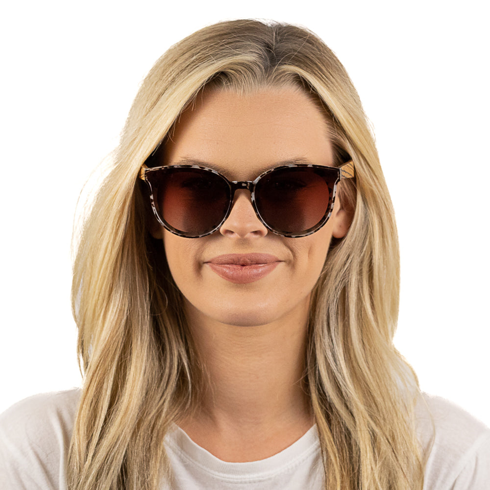 BELLA IVORY TORTOISE l Black Graduated Lens l Walnut Arms - Soek Fashion Eyewear UK