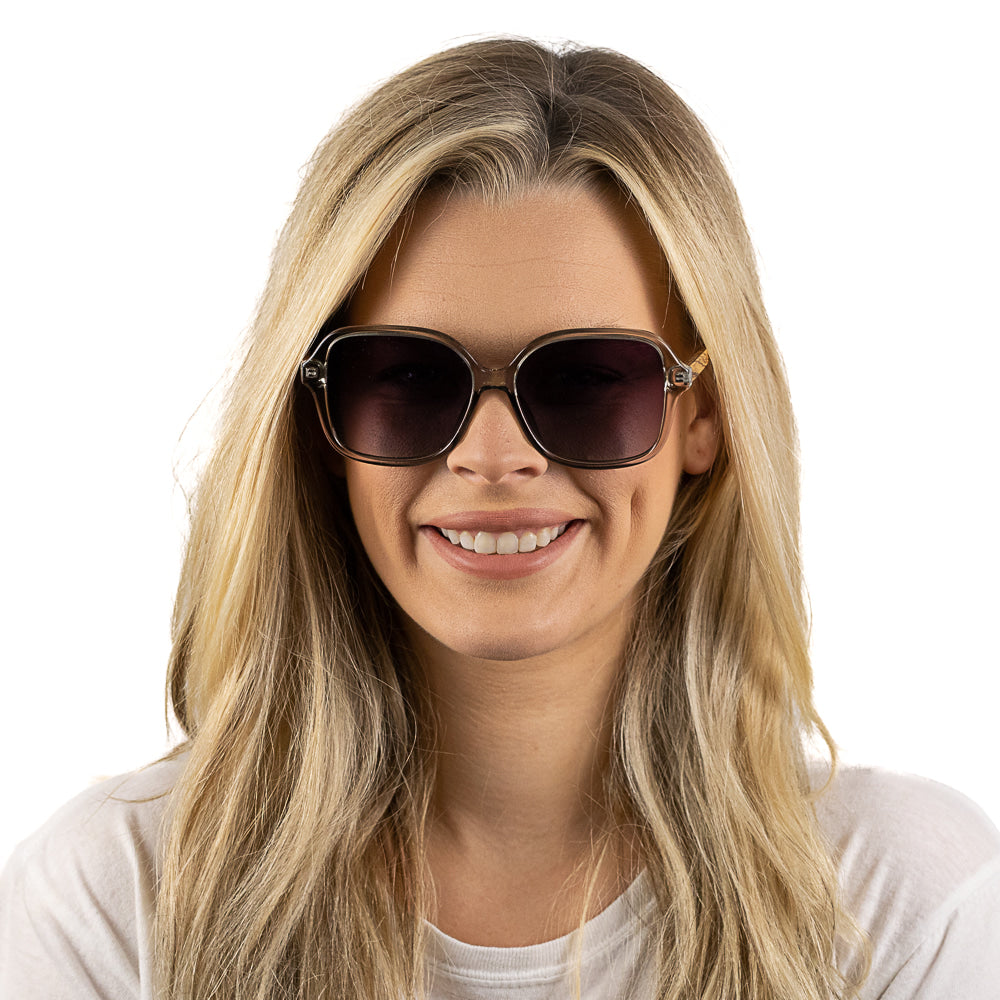 SCARLETT GREY MIST Grey Lens l Walnut Wood Arms - Soek Fashion Eyewear UK