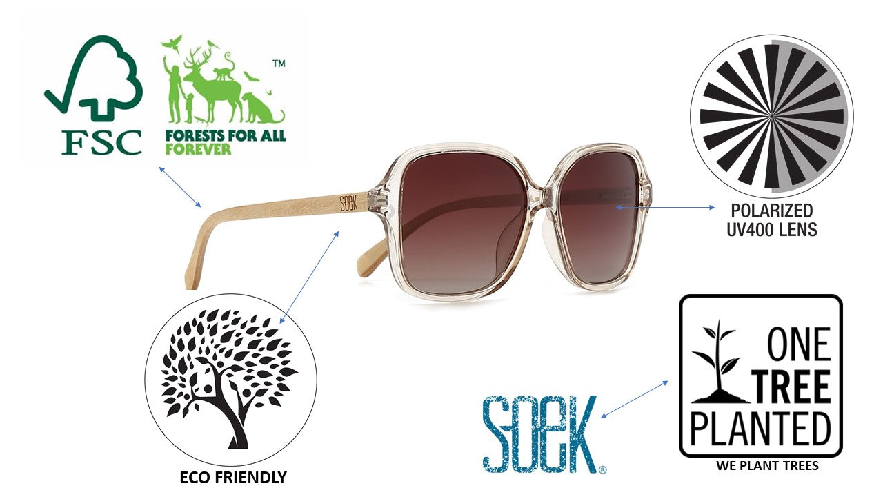 FRASER Brown Polarised Lens l Walnut Arms - Soek Fashion Eyewear Australia