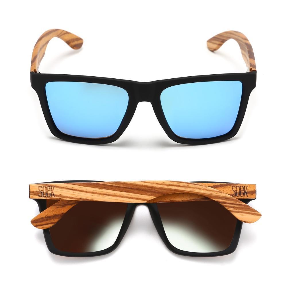 FORRESTERS Blue Reflective Lens l Walnut Arms - Soek Fashion Eyewear UK