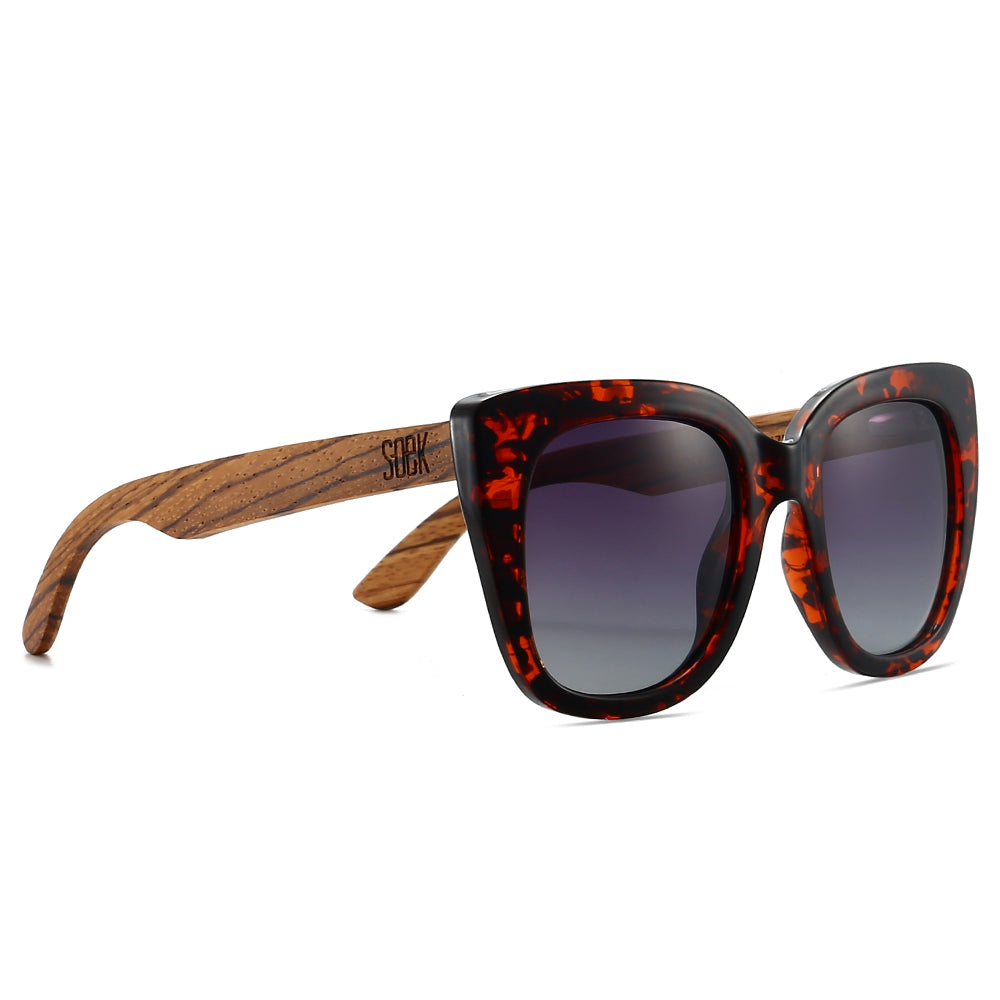 RIVIERA TORTOISE  Black Graduated Lens l Walnut Arms - Soek Fashion Eyewear UK