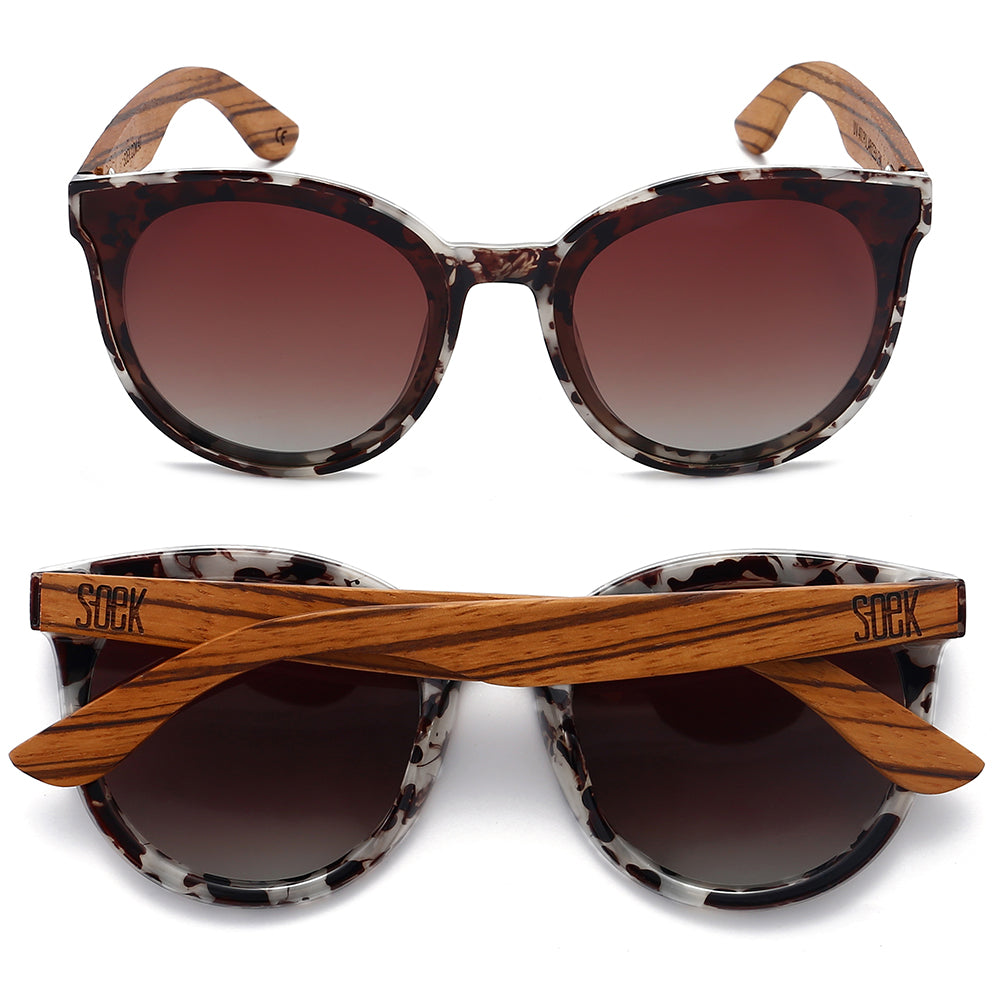 BELLA IVORY TORTOISE l Black Graduated Lens l Walnut Arms - Soek Fashion Eyewear UK