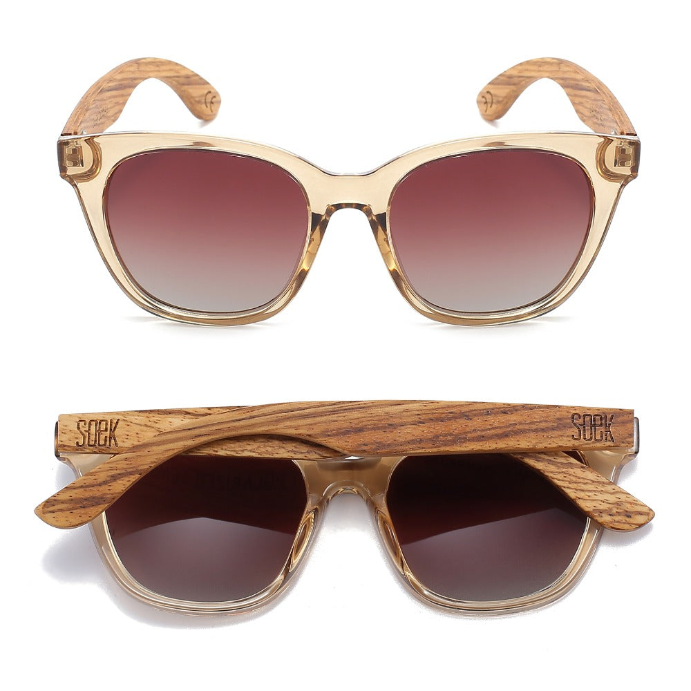 LILA GRACE CHAMPAGNE l Brown Gradient Lens l Walnut Arms - Soek Fashion Eyewear UK