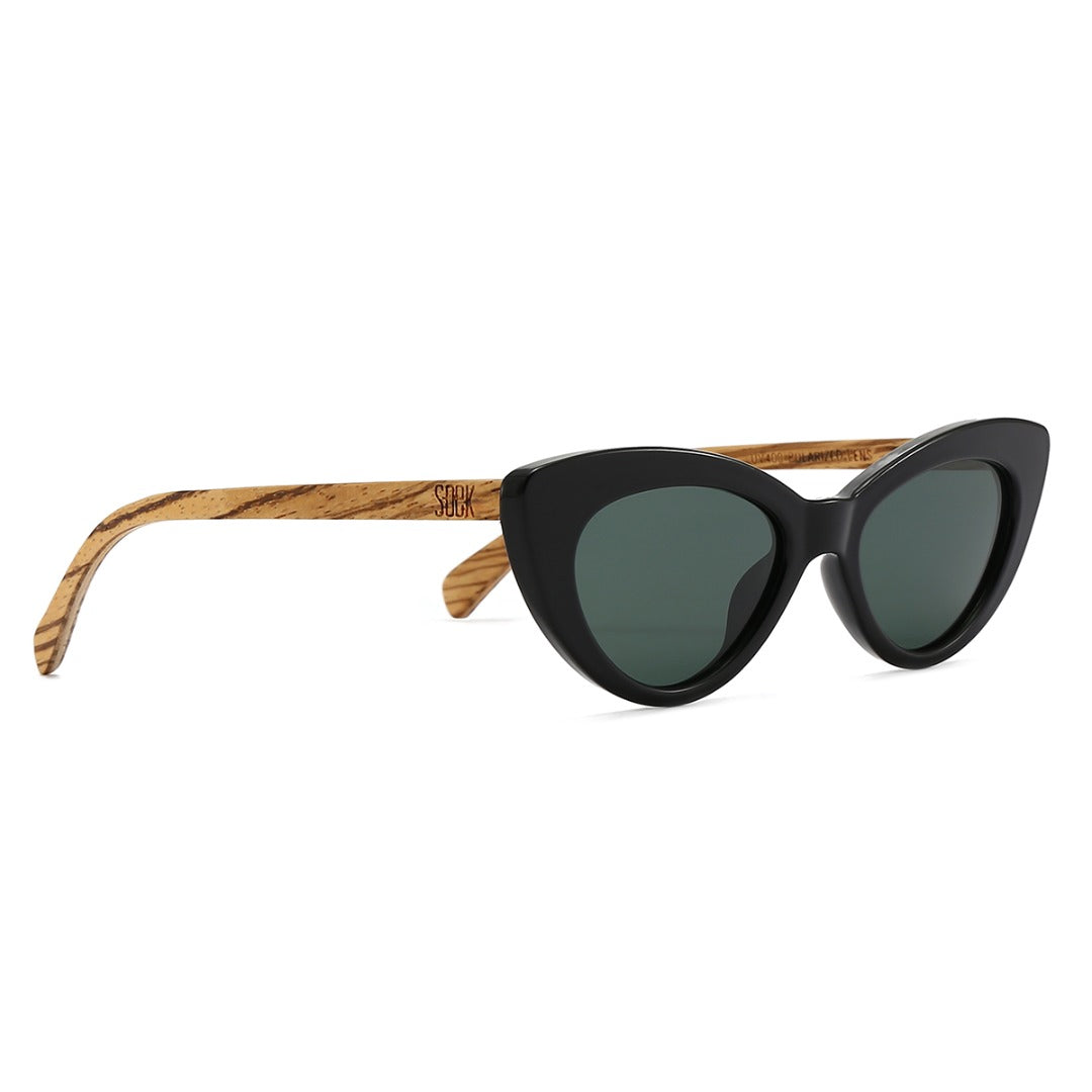 SAVANNAH MIDNIGHT  Black Gradient Lens l Walnut Arms - Soek Fashion Eyewear UK