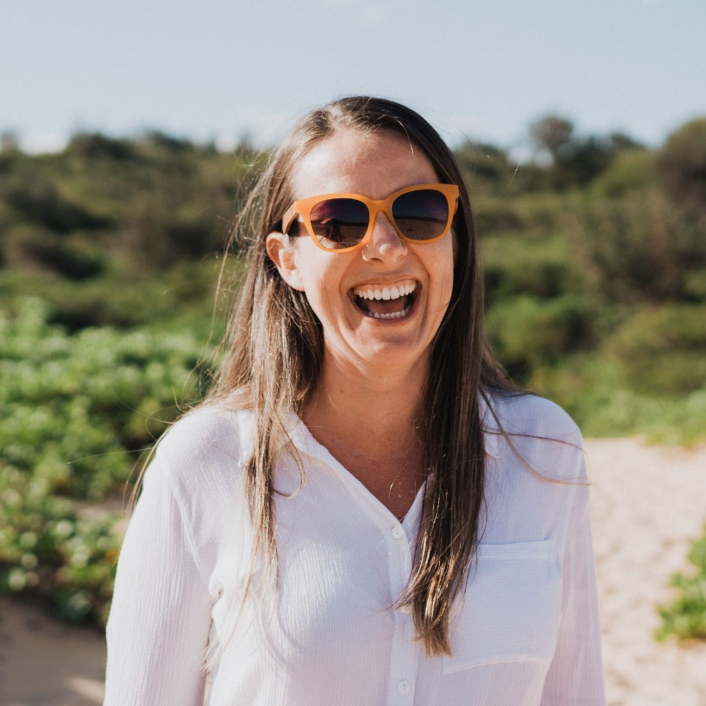 LILA GRACE BURNT ORANGE l Brown Gradient Lens l Walnut Arms - Soek Fashion Eyewear Australia