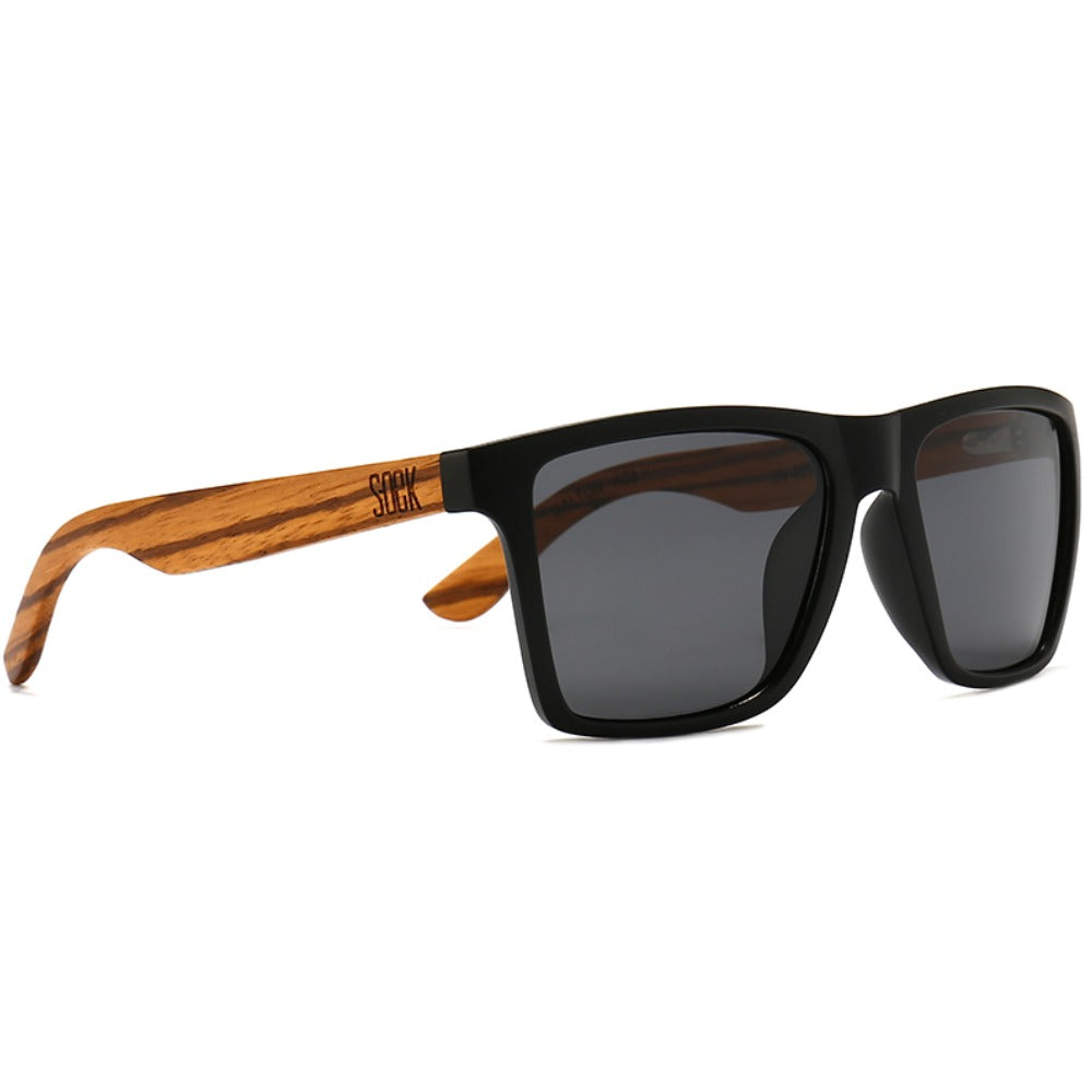 DALTON  Black Sunglasses l Black Lens l Walnut Arms - Soek Fashion Eyewear UK