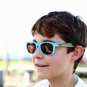 LITTLE SHELLY KIDS Polarised Sunnies l Striped Arms l Age 7-10 - Soek Fashion Eyewear UK
